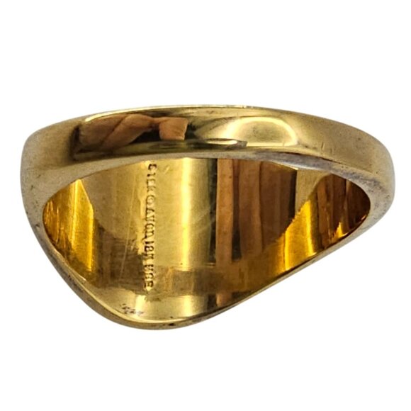 Victorian Gilded Age Woman Wearing Hat Avon 18K HGE Sterling Silver Ring Size 6 - Picture 13 of 15